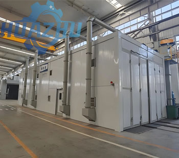 Mechanical recycling sandblasting room