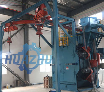 Double hook shot blasting machine