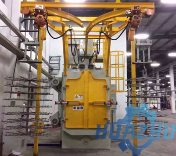 Double hook shot blasting machine