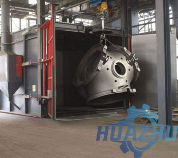 Large single hook shot blasting machine