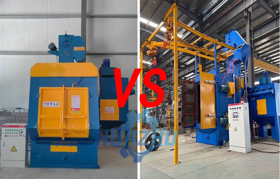 What is the difference between track type shot blasting machine and hook type shot blasting machine