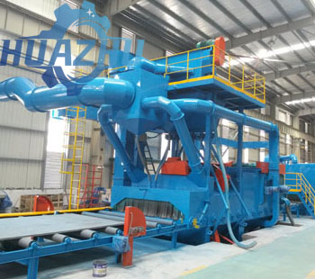 Steel plate pretreatment production line