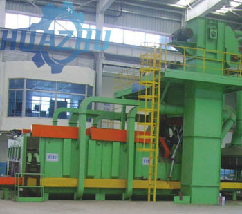 Steel plate pretreatment production line